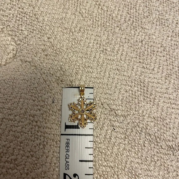14K Diamond Cut Yellow/White Gold Snowflake Charm ❄️